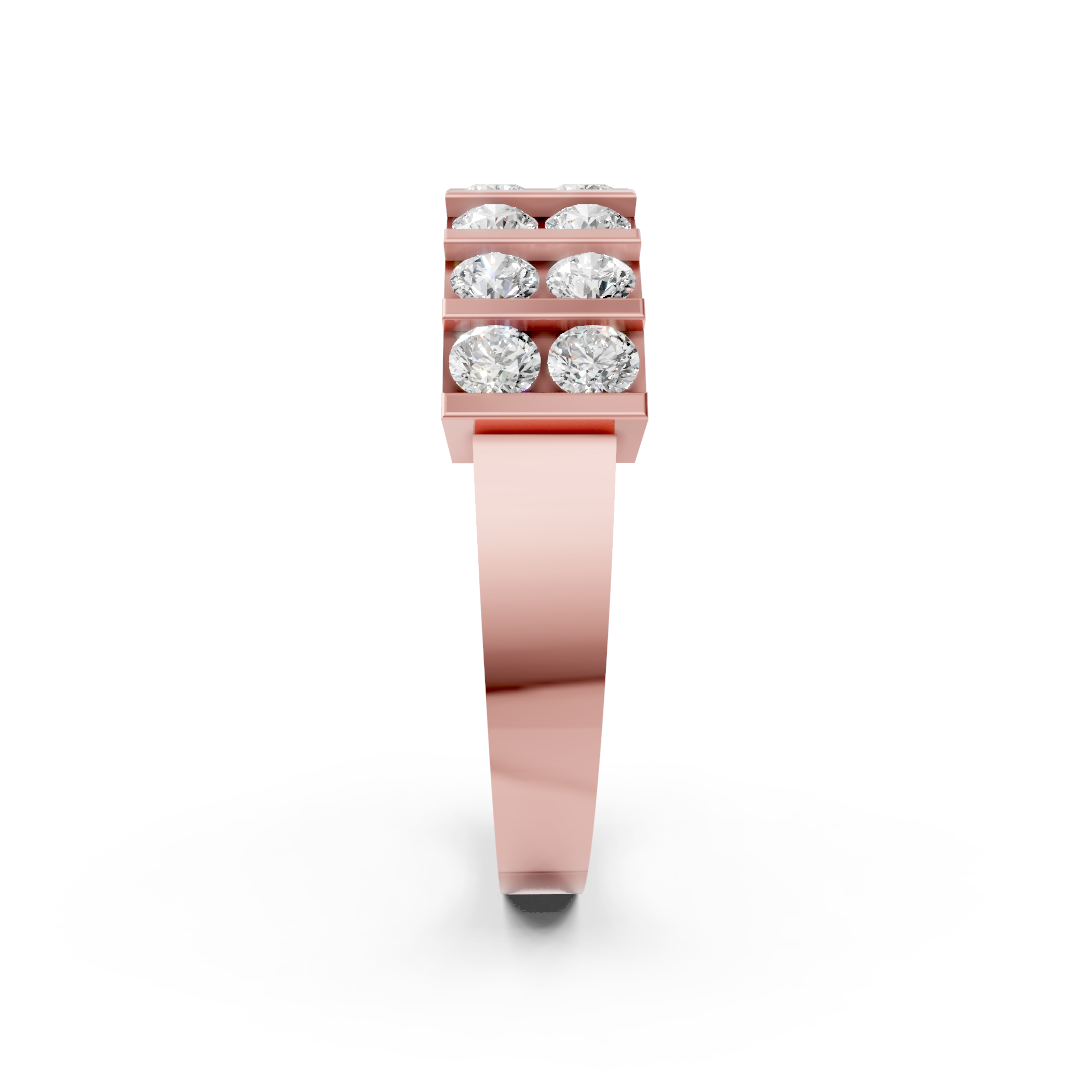 Round Double Row Diamond Band