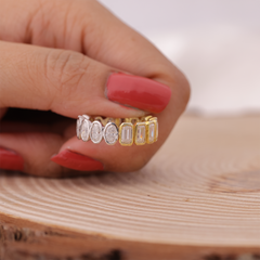Oval & Emerald Diamond Full Eternity Band