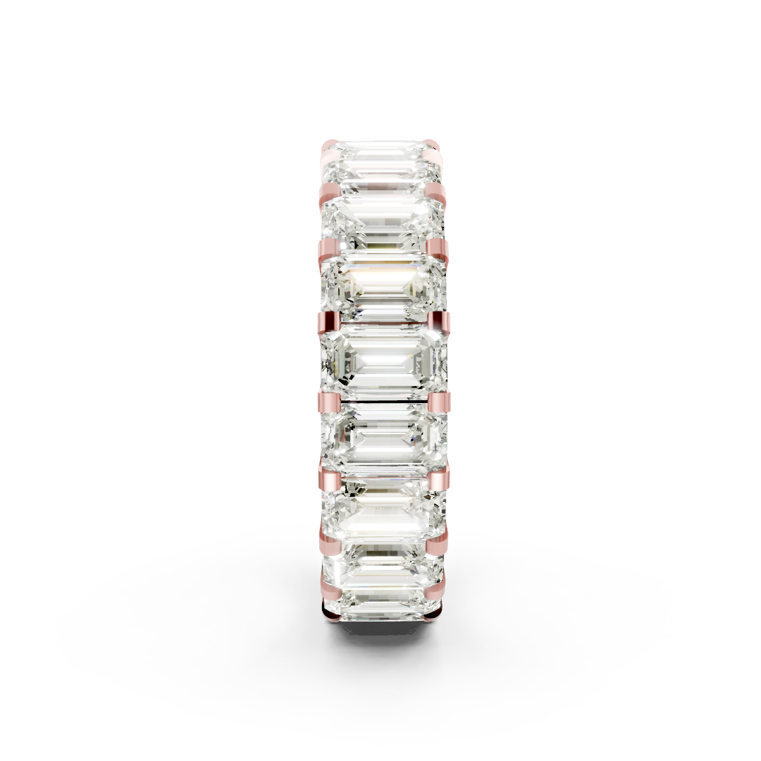 Emerald Diamond U Prong Full Eternity Band