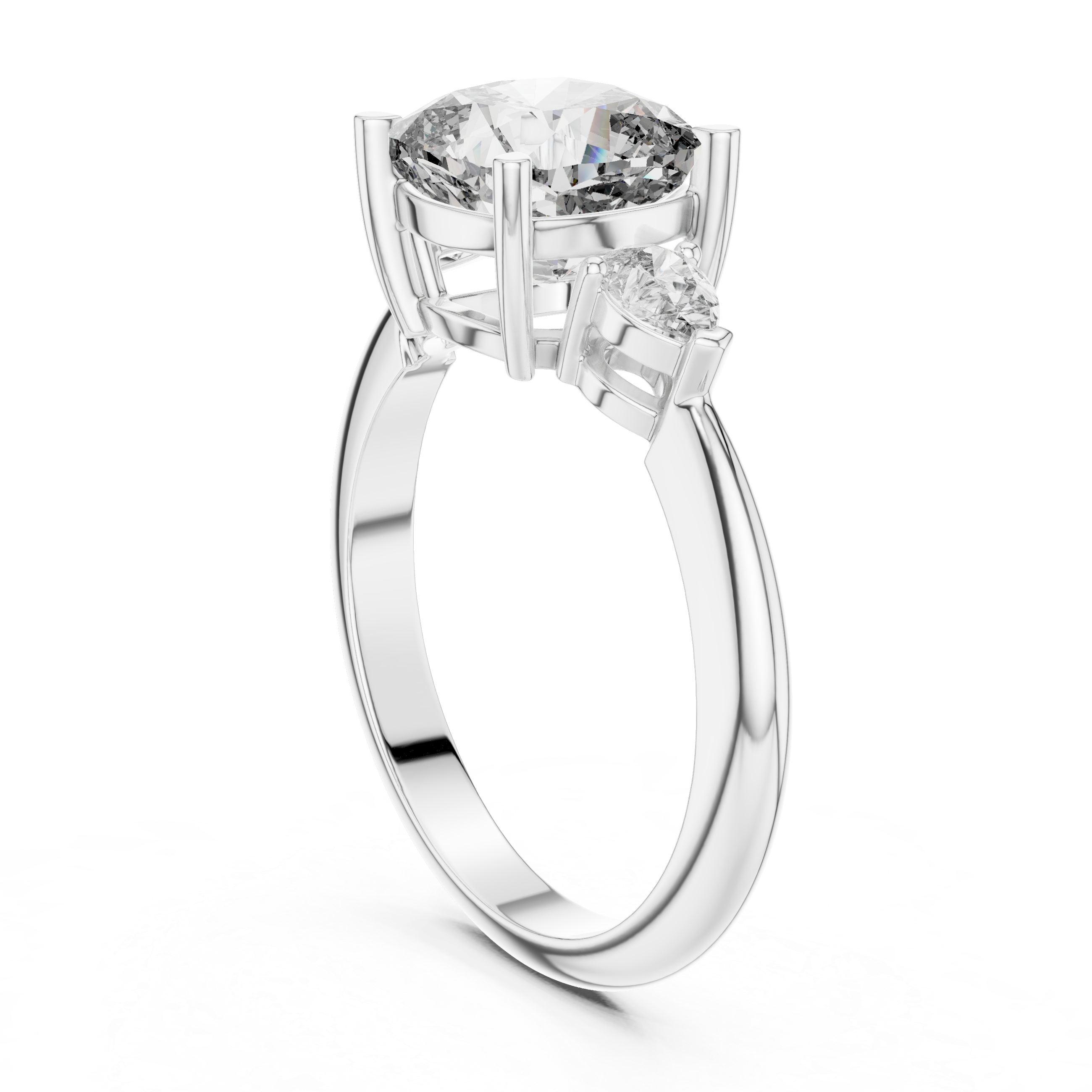 Cushion Diamond Three Stone Ring