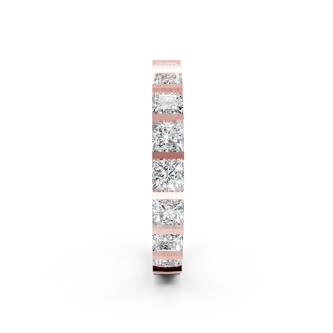 Bar Setting Princess Cut Diamond Eternity Band