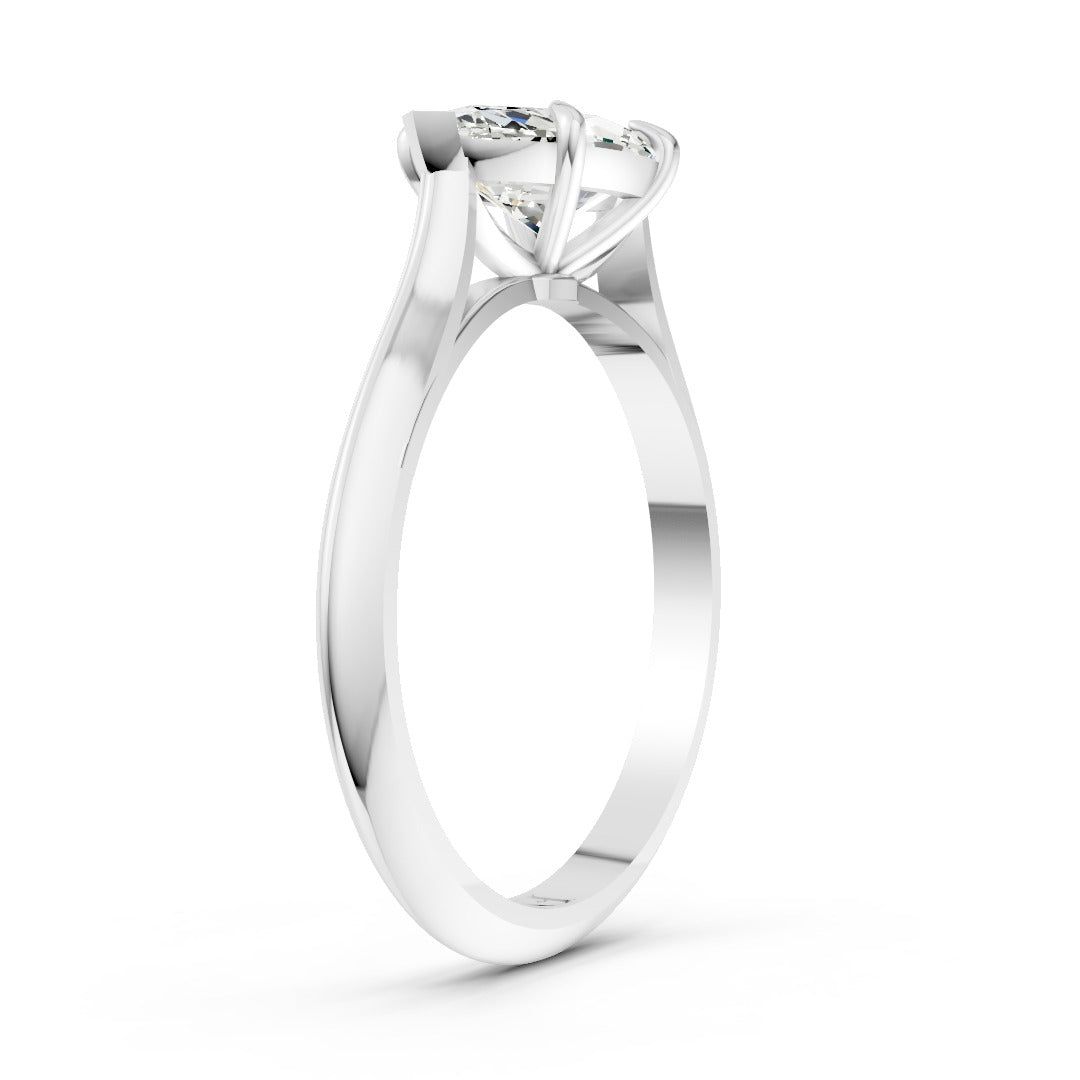 East West Marquise Solitaire Cathedral Engagement Ring