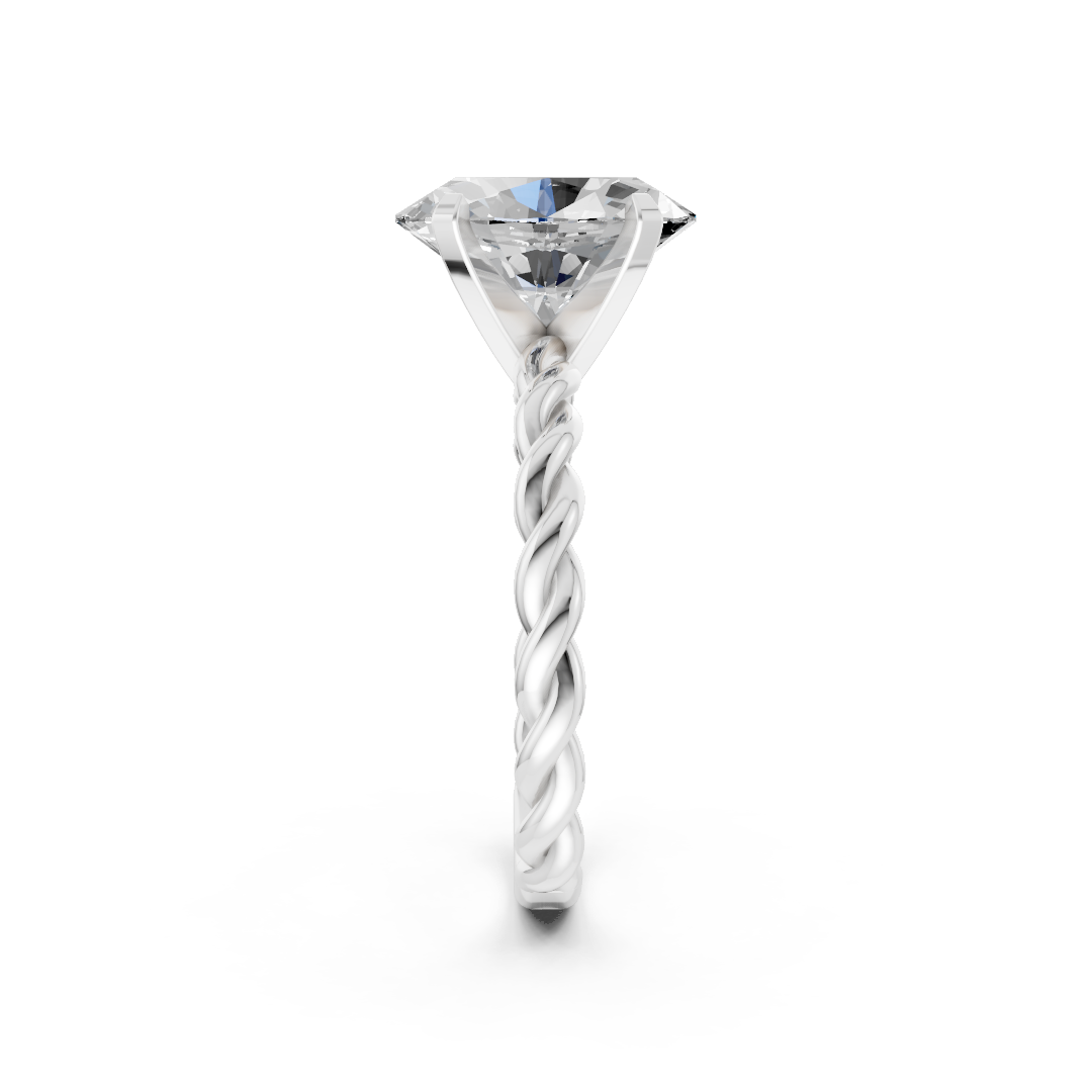 Oval Diamond Twisted Shank Ring