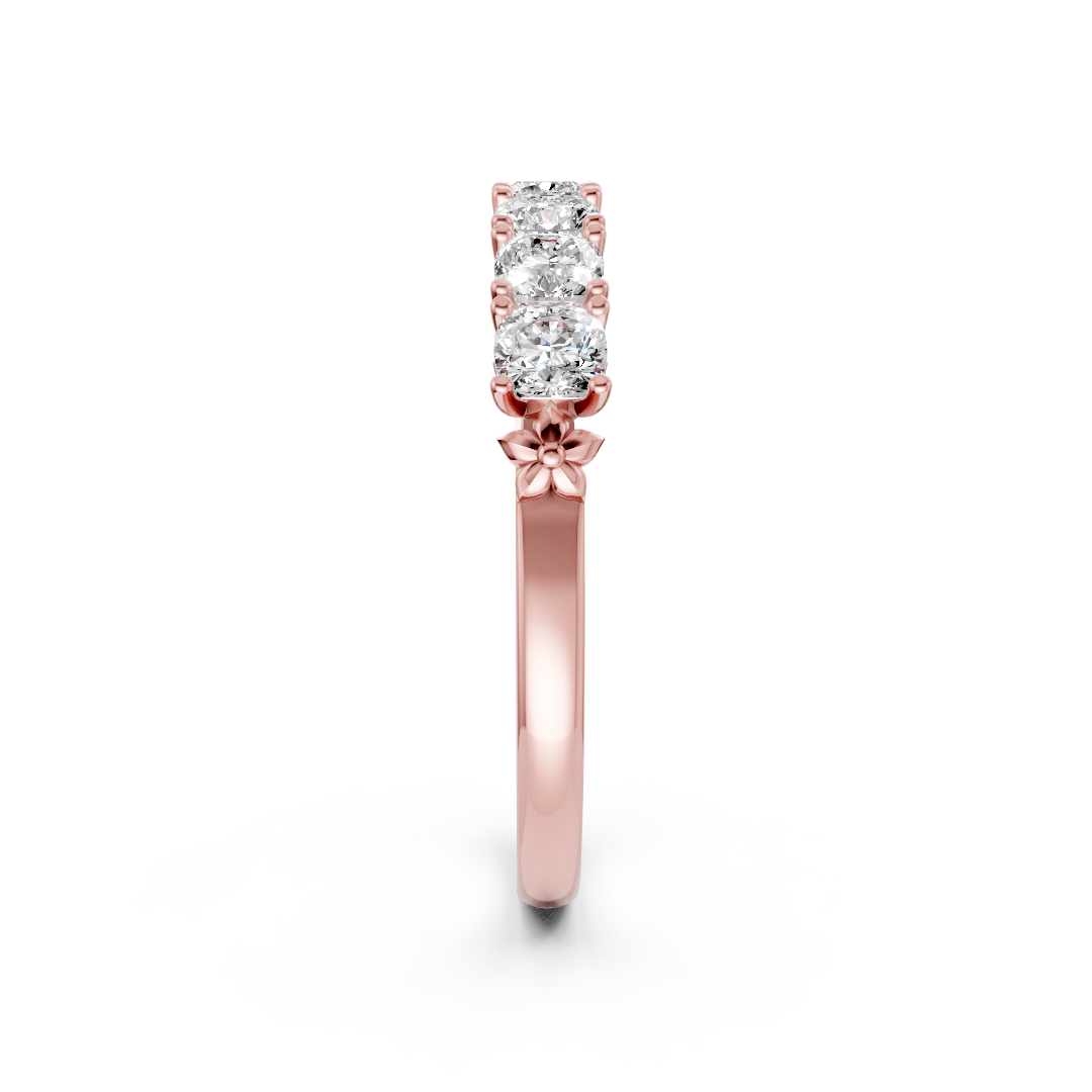 Cushion Cut 7 Stone Lotus Band