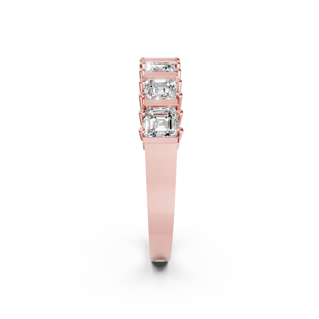 Bar Prong Set Asscher Anniversary Band