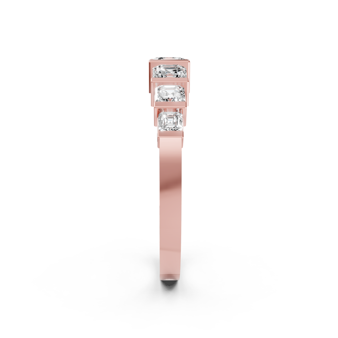 Asscher Brilliant Bar Set Diamond Band