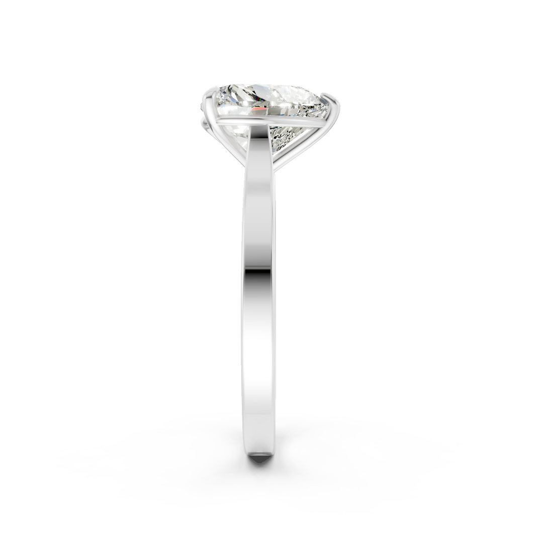Heart Solitaire Cathedral Shank Ring