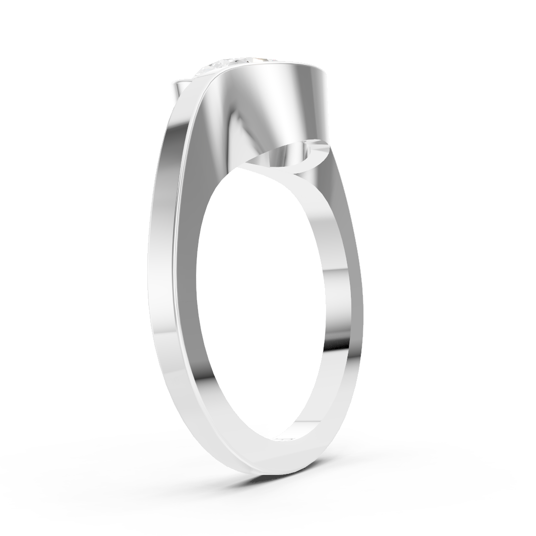 Oval Cut Diamond Bypass Bezel Engagement Ring