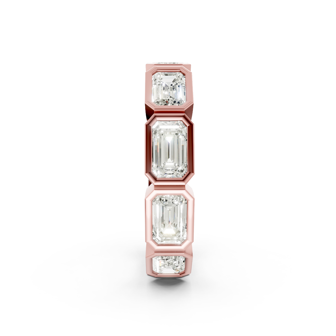 East West Emerald Bezel Set Full Eternity Band