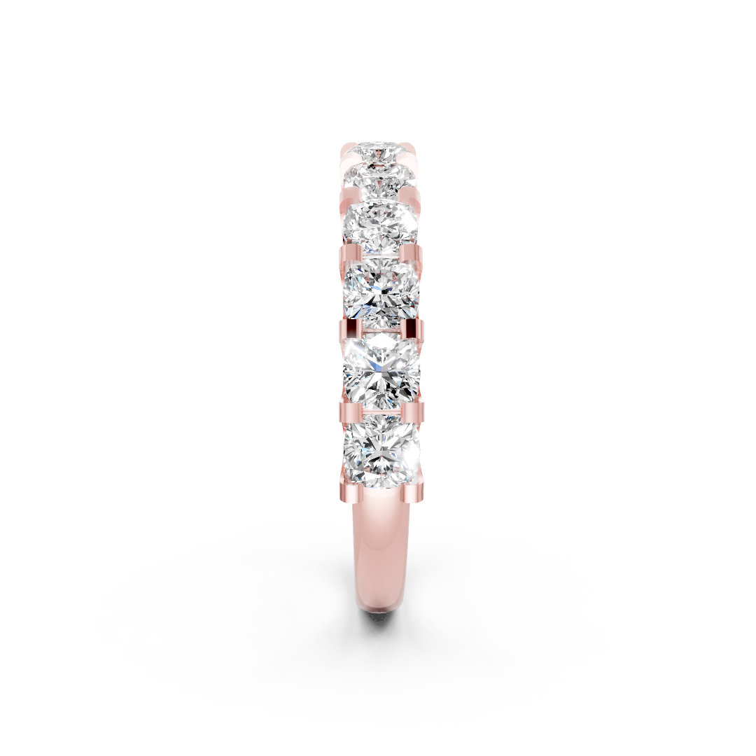 Cushion Diamond U Shaped Wedding Band