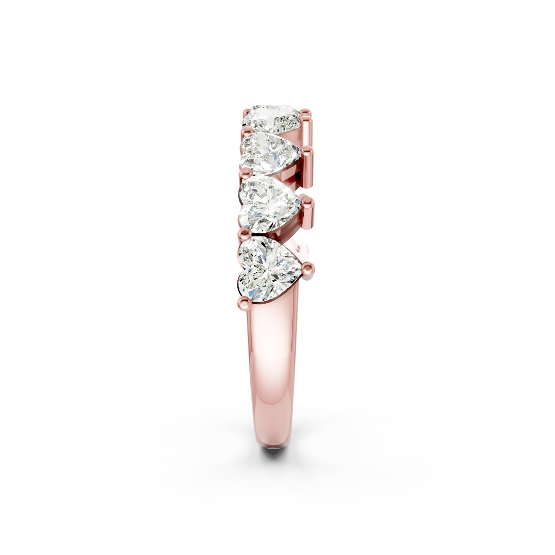 Heart Diamond Half Eternity Band