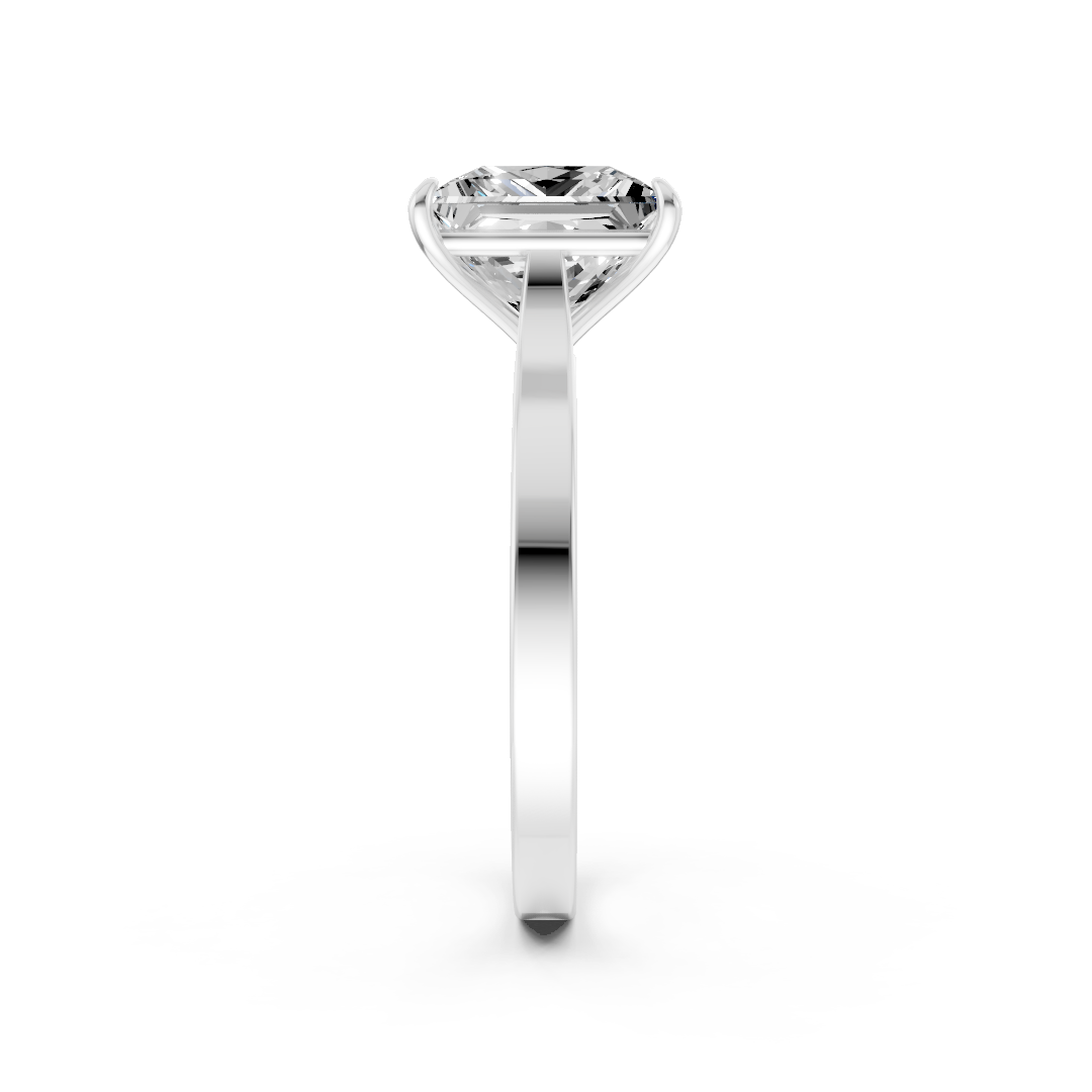 Princess Solitaire Cathedral Shank Ring