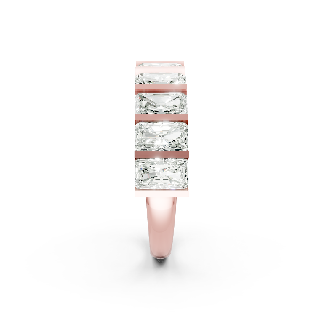 Radiant Diamond Bar Set Half Eternity Band