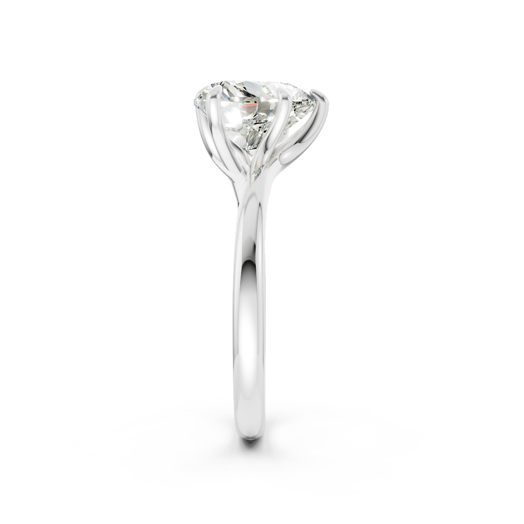 Heart Diamond Bypass Shank Solitaire Ring