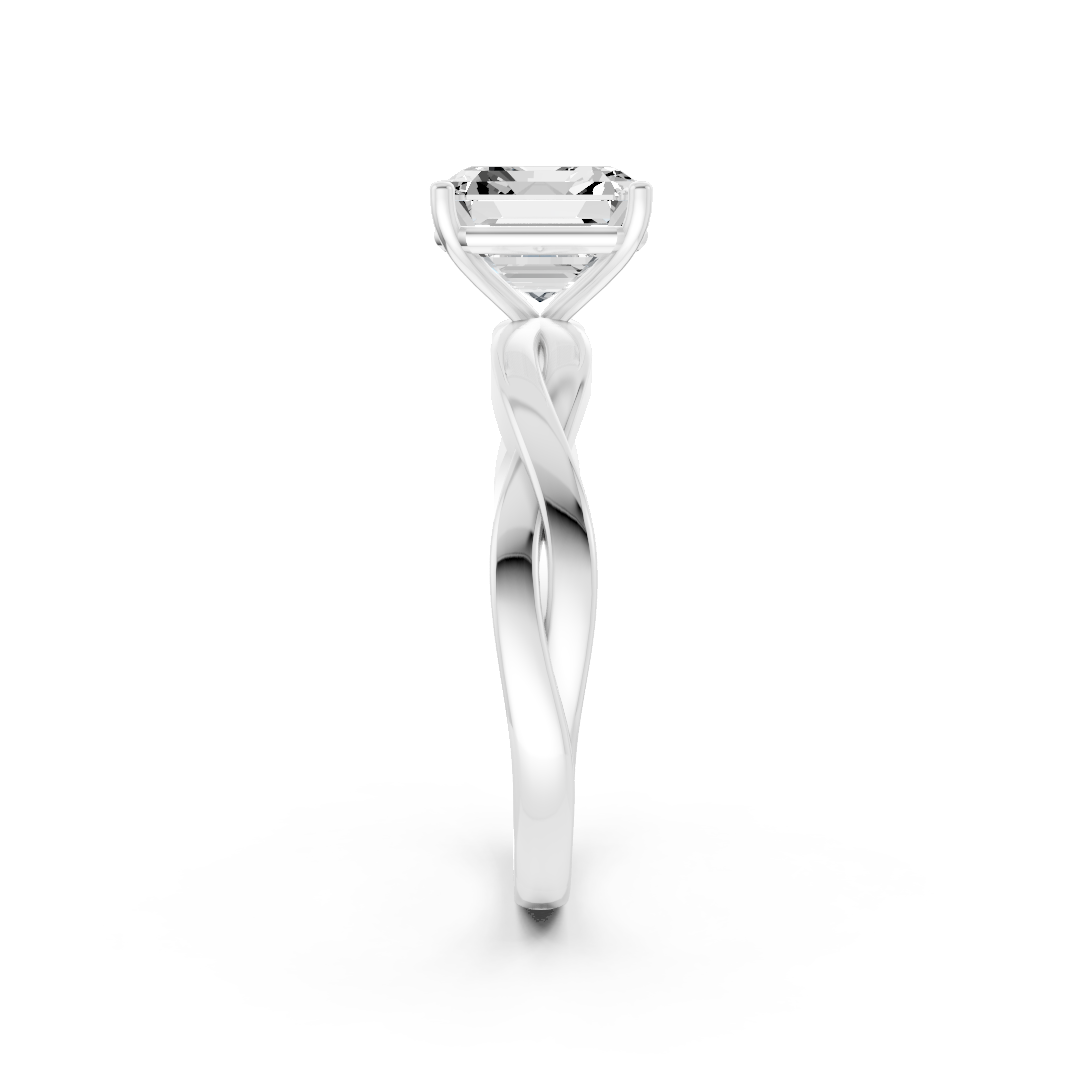 Asscher Cut Diamond Crisscross Ring