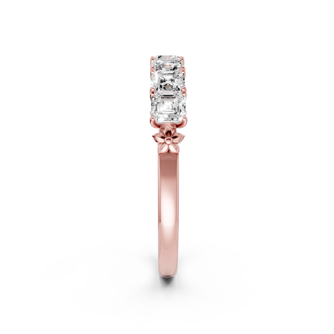 Asscher Cut 7 Stone Lotus Band