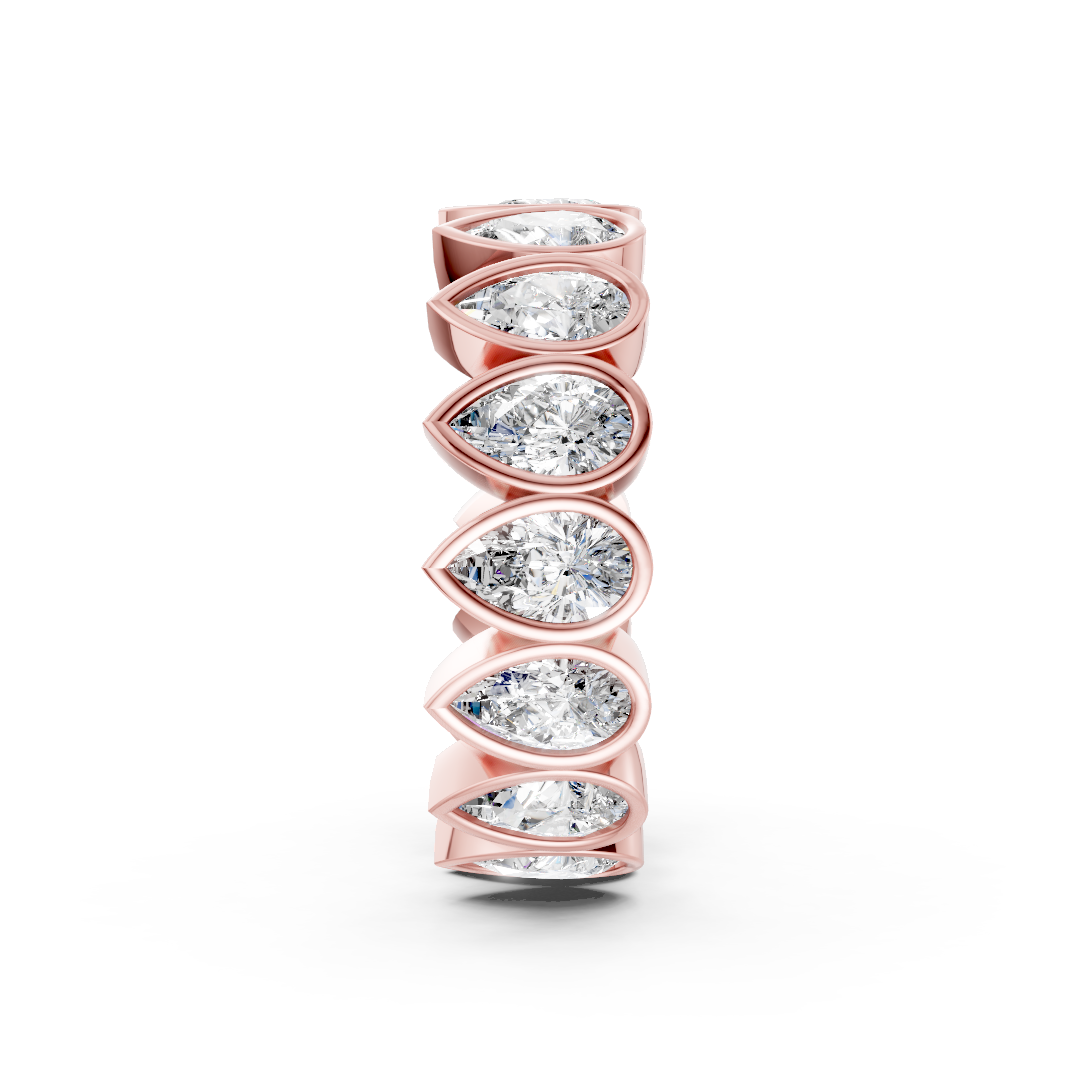 Pear Diamond Bezel Set Eternity Band