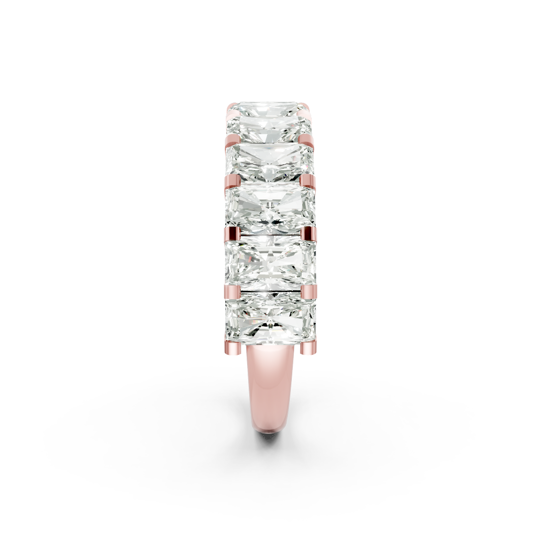 Radiant Diamond U Shaped Wedding Band