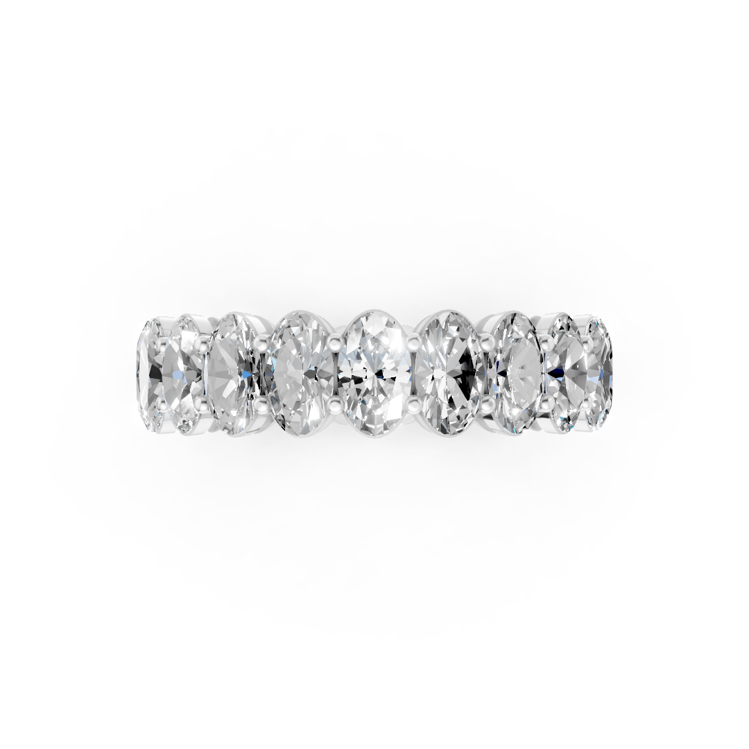 Oval Diamond Shared Prong Eternity Band