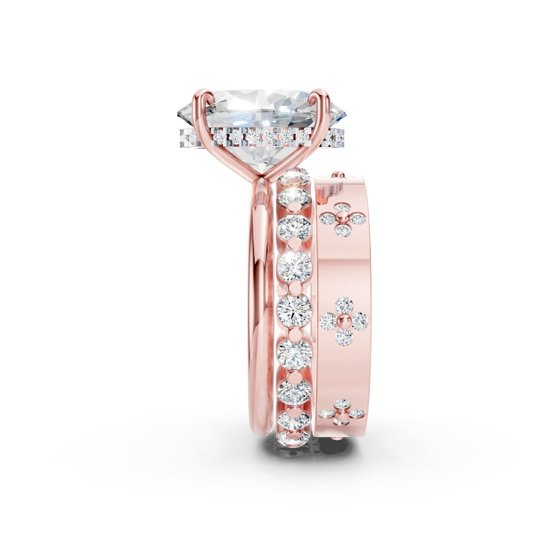 Oval Cut Diamond Triple Ring Stack Set