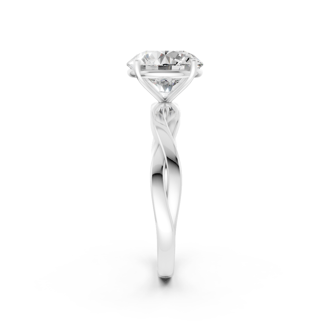 Round Cut Diamond Crisscross Ring