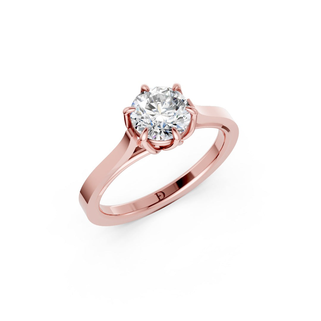 Six Prong Set Round Solitaire Diamond Anniversary Ring