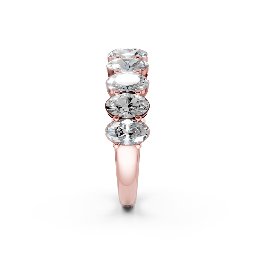 Oval Diamond Half Eternity Band