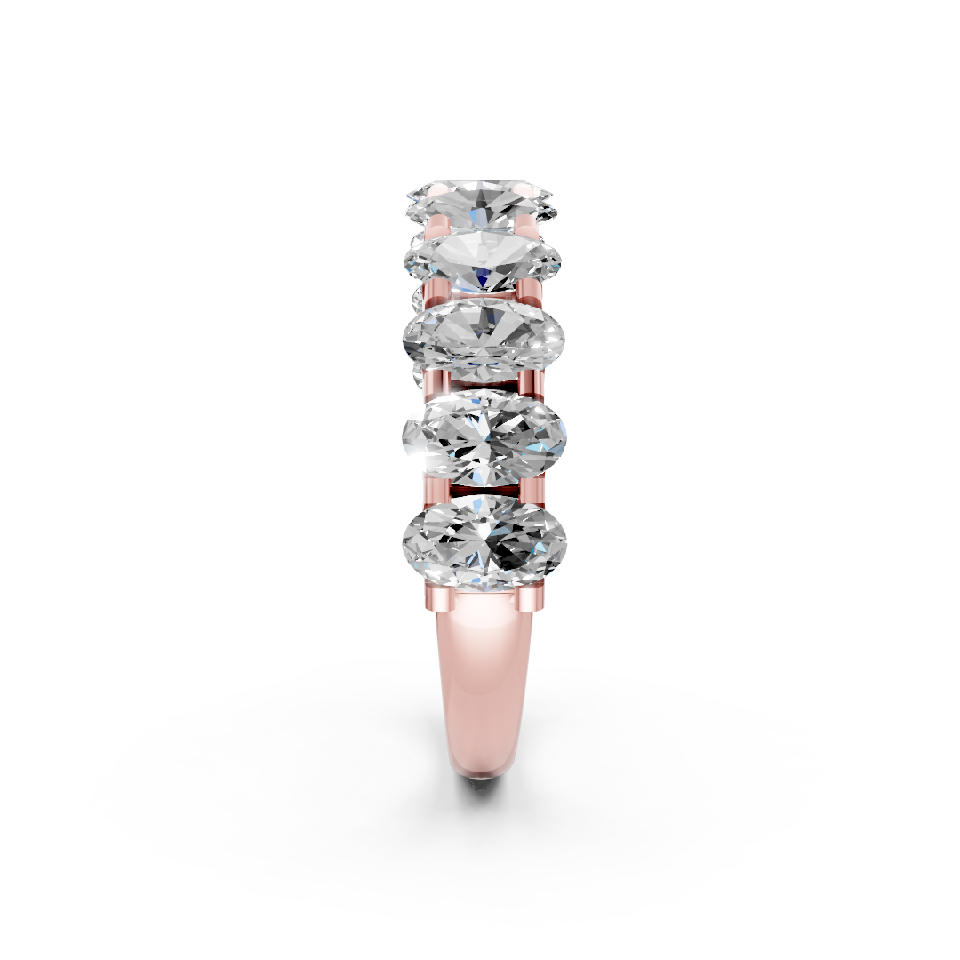 Oval Diamond U Shaped Wedding Band