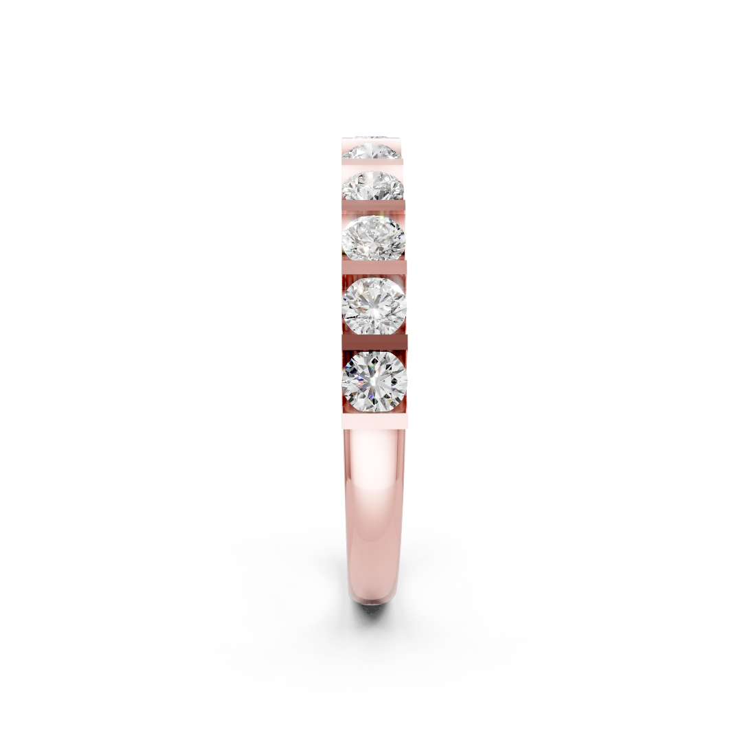 Round Diamond Bar Set Half Eternity Band
