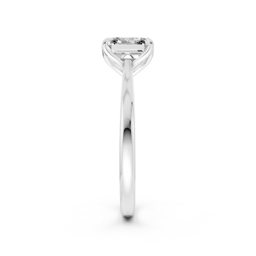 Asscher Cut Flower Prong ring