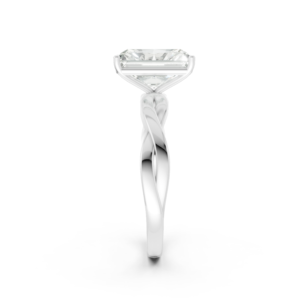 Radiant Cut Diamond Crisscross Ring