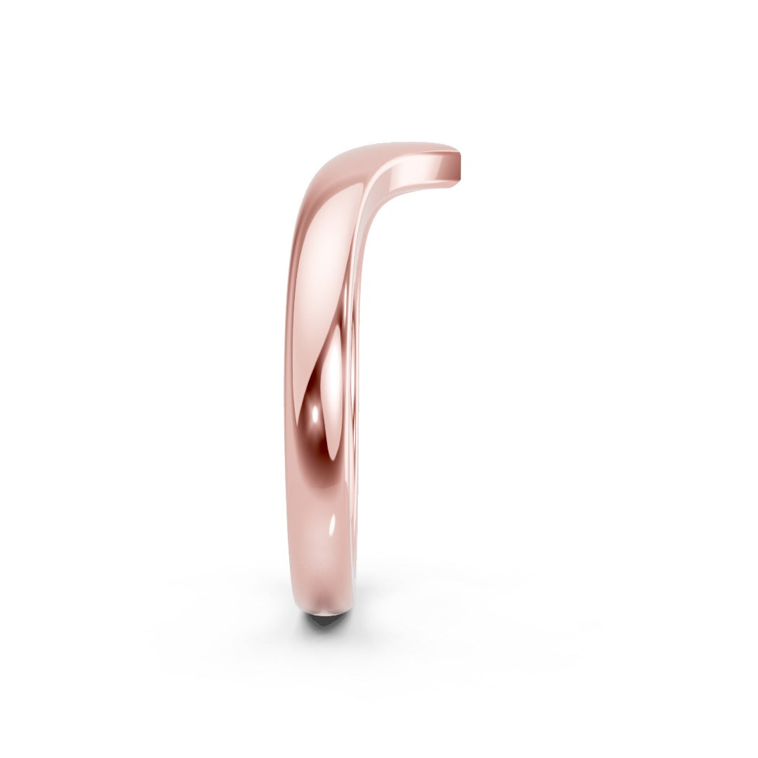 Unisex Classic V-Shape Plain Gold Wedding Band