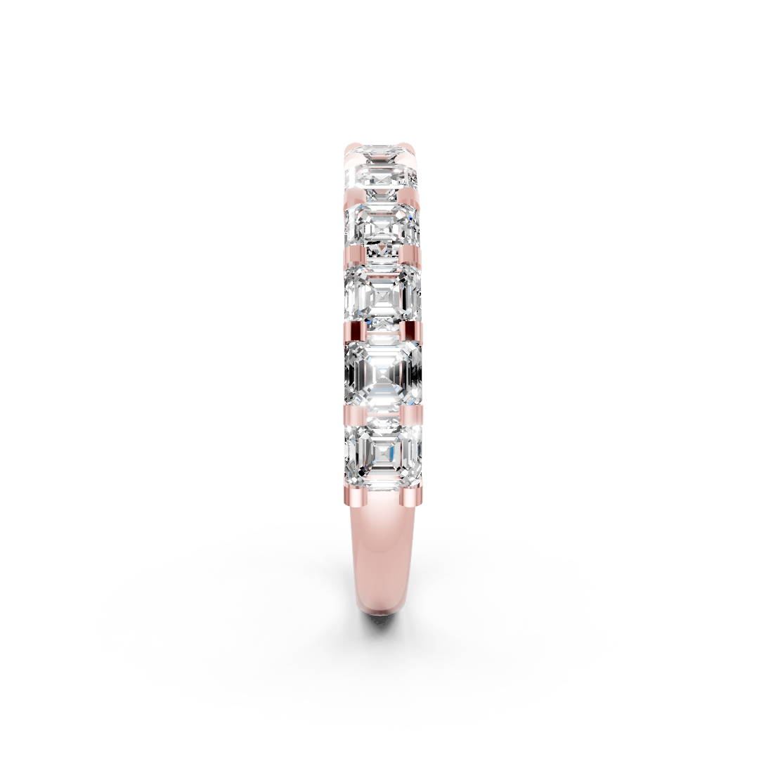 Asscher Diamond U Shaped Wedding Band