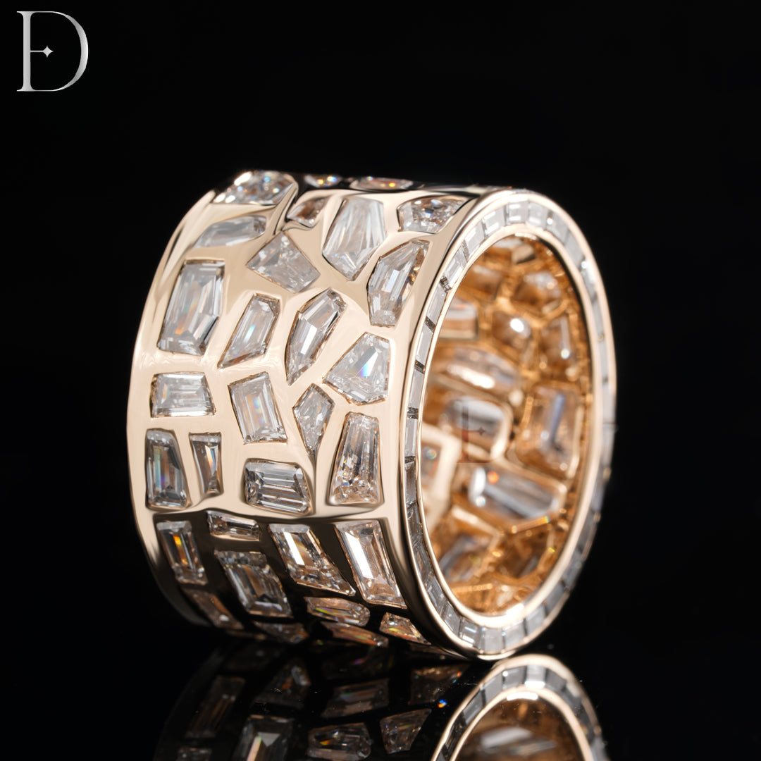 Broken Mirror Ring With Yellow Setting