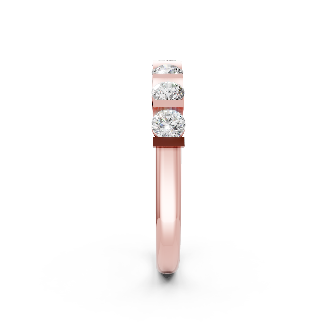 Channel Set Round Diamond Half Eternity Band