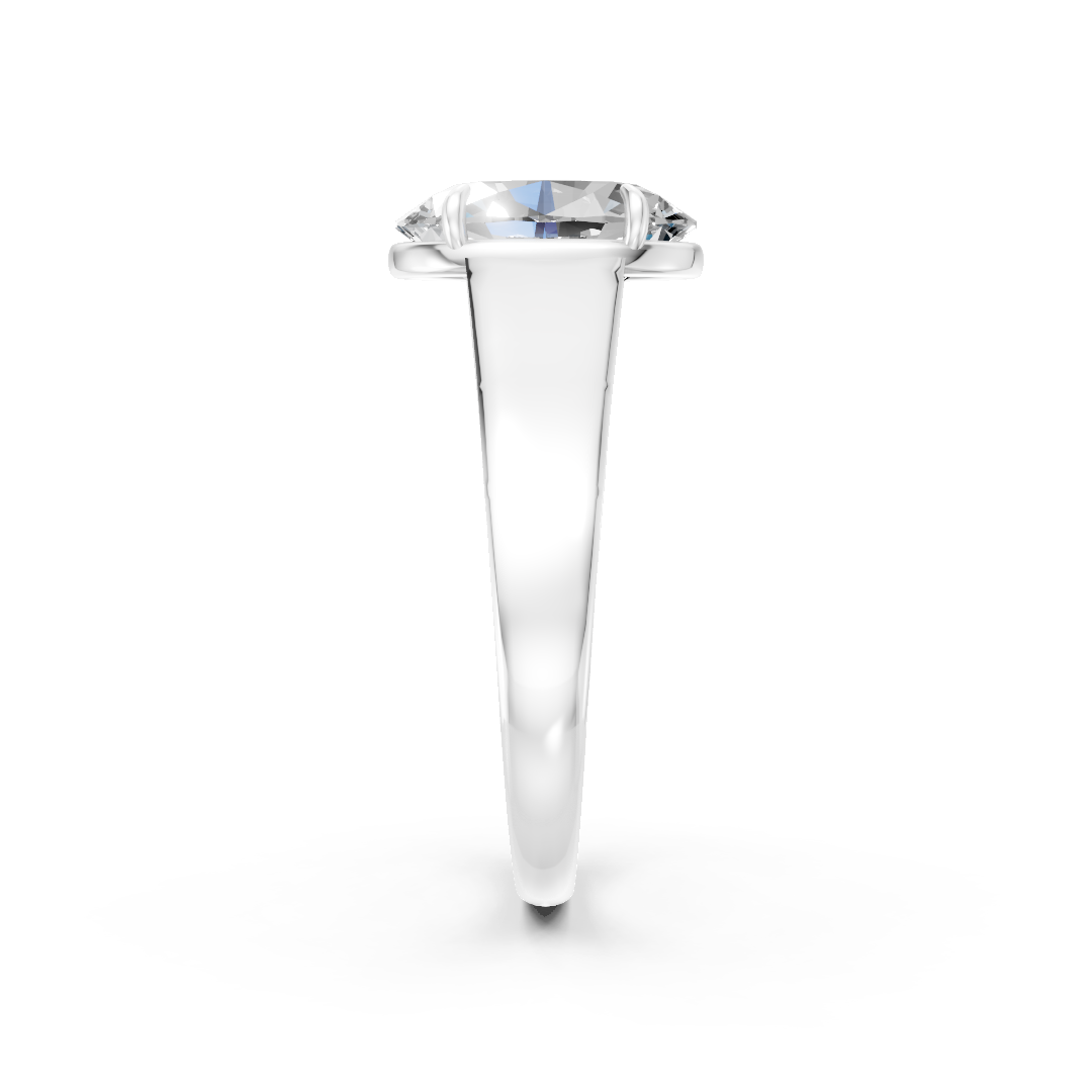 Oval Diamond Tapered Band Ring