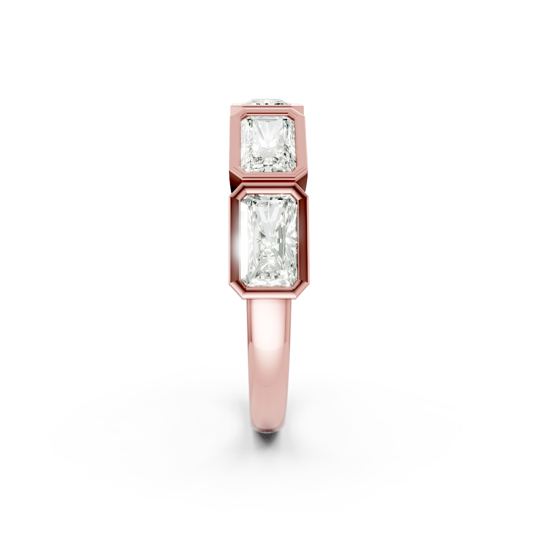 East West Radiant Diamond Bezel Set Band