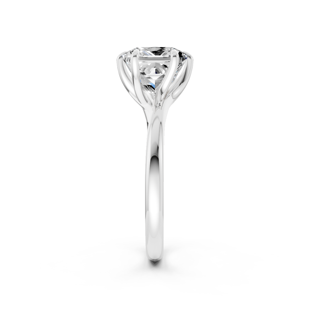 Princess Diamond Bypass Shank Solitaire Ring