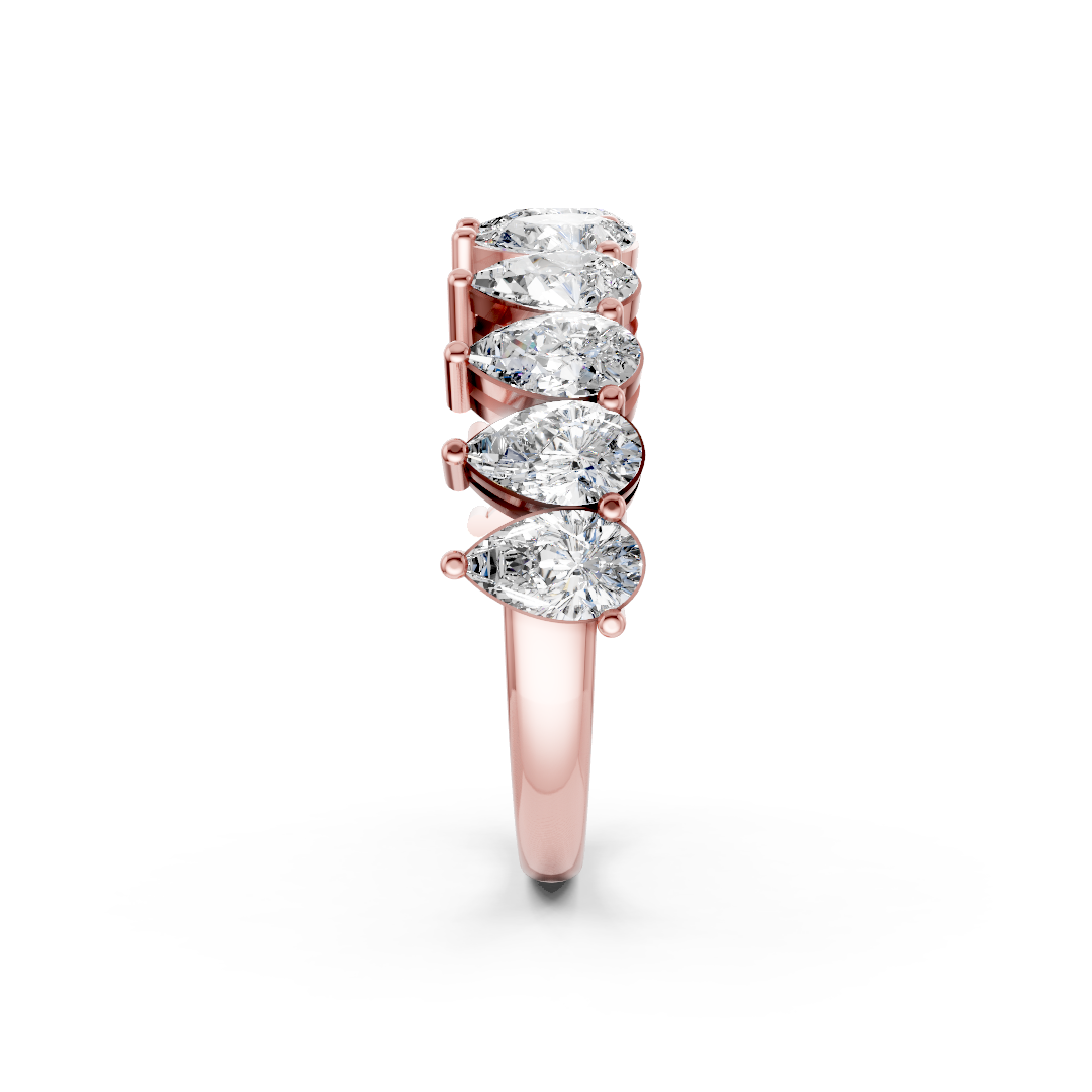 Pear Diamond Half Eternity Band