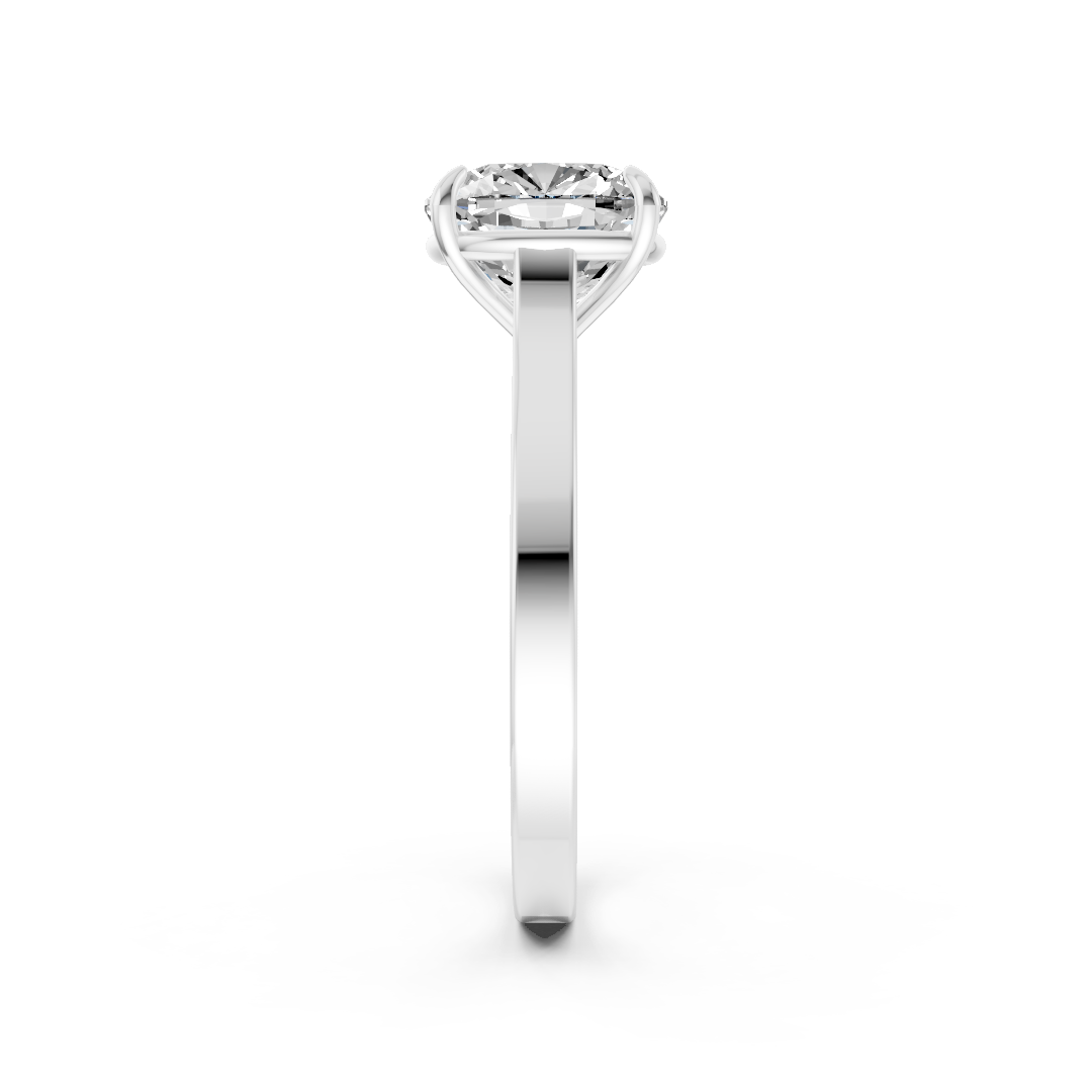 Cushion Solitaire Cathedral Shank Ring