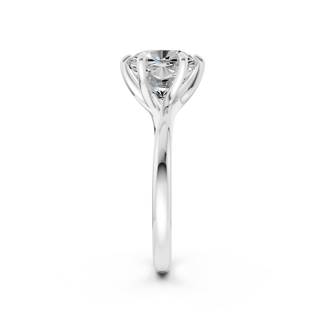 Cushion Diamond Bypass Shank Solitaire Ring