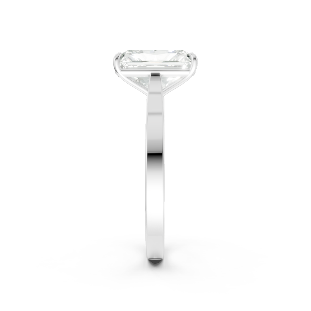 Radiant Solitaire Cathedral Shank Ring
