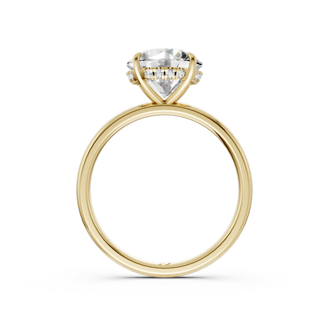Round Diamond Hidden Halo Ring