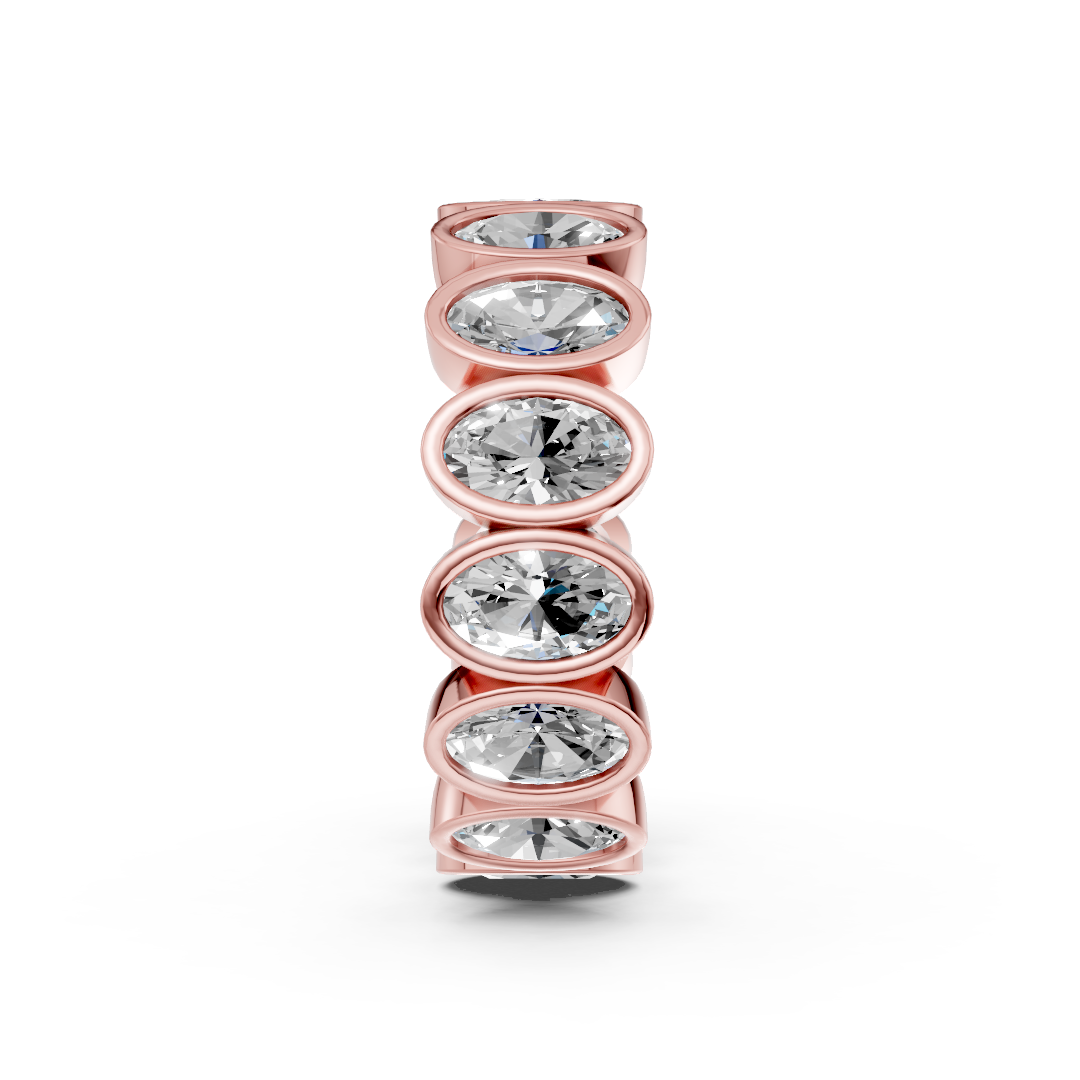 Oval Diamond Bezel Set Eternity Band