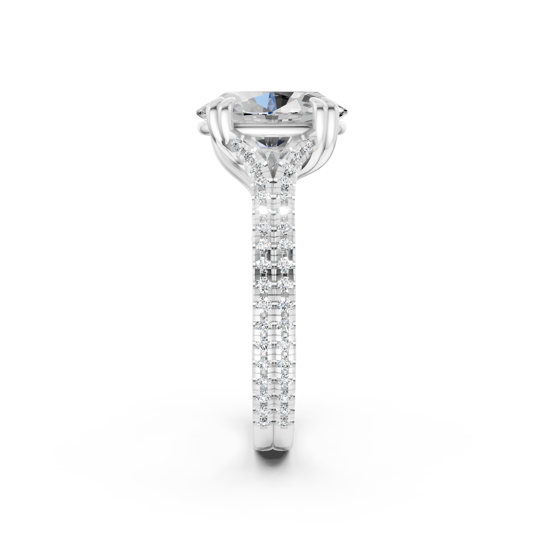 Oval Diamond Double Band Engagement Ring