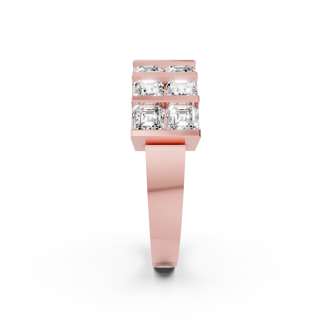 Asscher Double Row Diamond Band