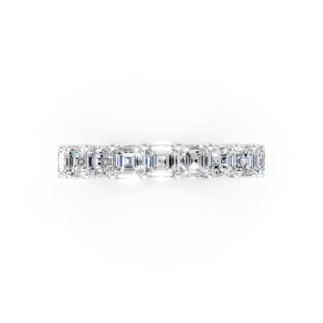 Asscher Diamond Shared Prong Eternity Band
