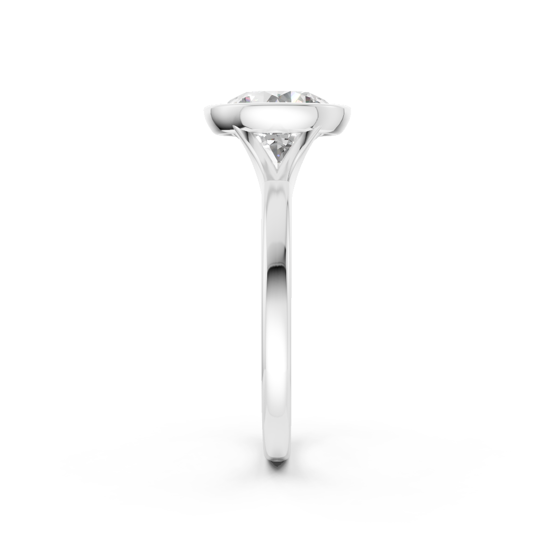 Round Bezel Cathedral Shank Ring