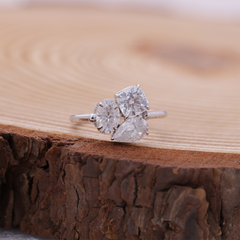 Trilogy Pear Cushion Oval Cut Engagement Ring