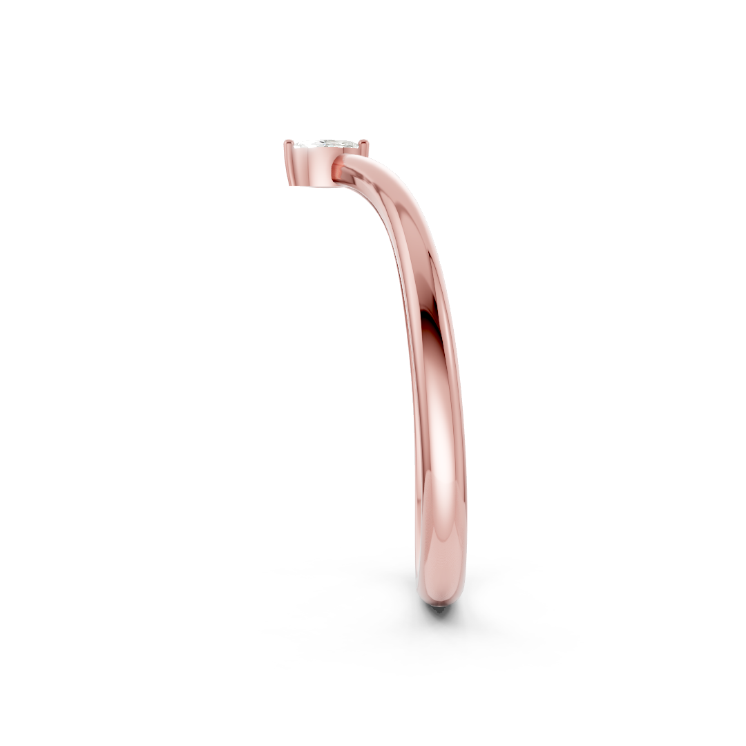 V Shape Marquise Curved Stacking Band